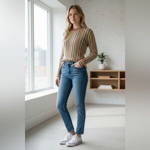 Rodebjer Vala  Knit Top Multicolor Stripe discontinued Item HTF